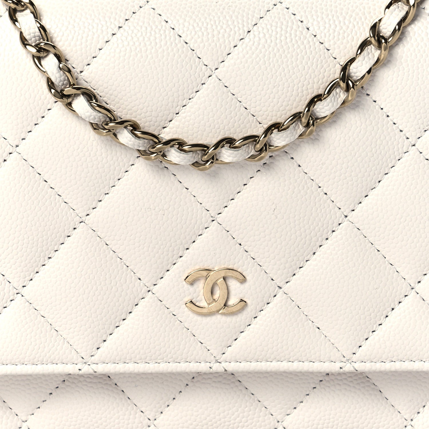 Chanel Caviar Quilted Wallet On Chain WOC White 8 of 11