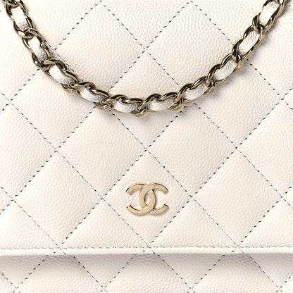 Chanel Caviar Quilted Wallet On Chain WOC White 8 of 11