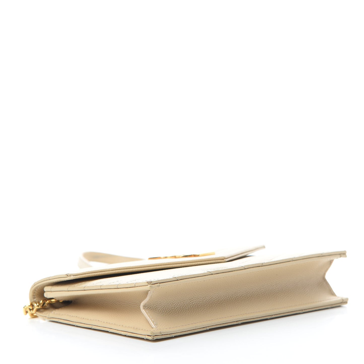 Grain De Poudre Matelasse Chevron Monogram Envelope Chain Wallet Nude Powder