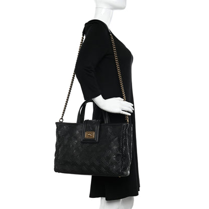 Chanel Calfskin Large Retro Girl Shopping Tote Black 2 of 12