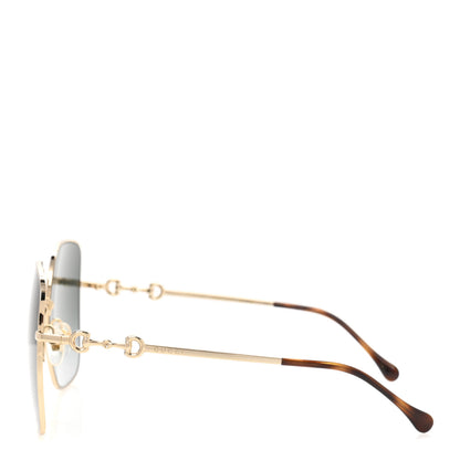 Gucci Metal Horsebit Square Frame Sunglasses GG0879S Gold 3 of 9