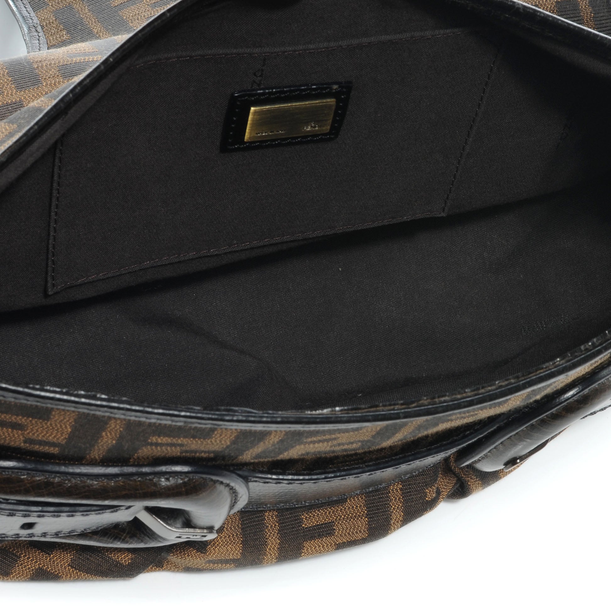 Fendi Zucca B Bis Flap Bag Tobacco Castagna 5 of 7