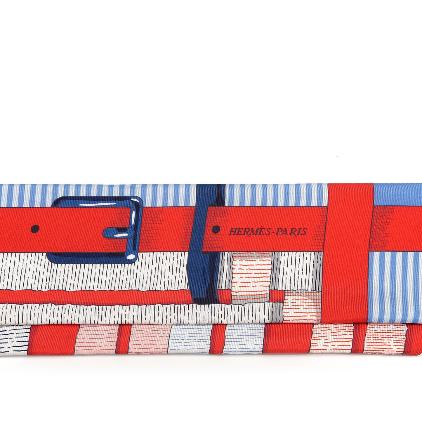 Silk Mors A Jouets Chemise Slim Maxi Twilly Rouge Bleu White