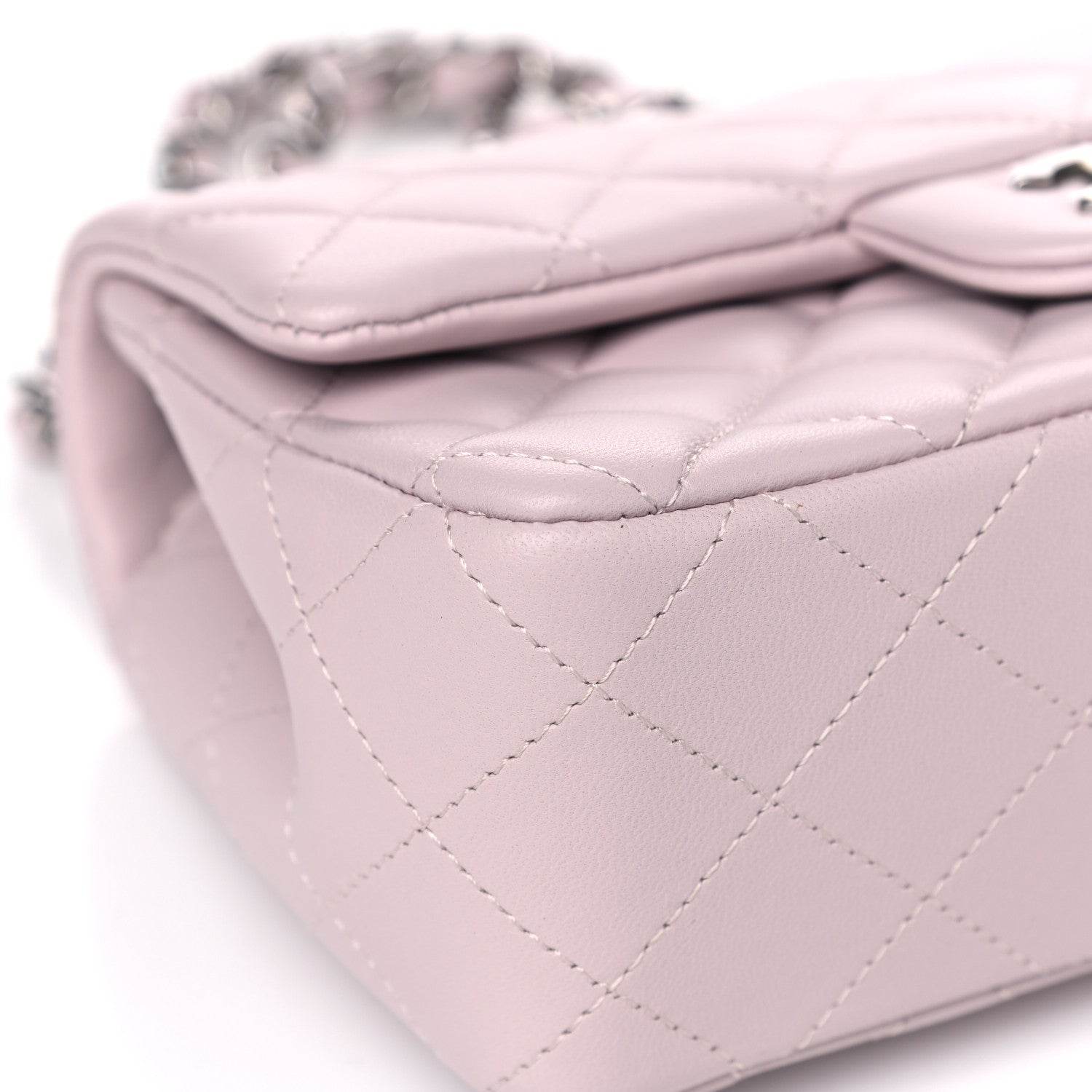 Chanel Lambskin Quilted Mini Rectangular Flap Light Purple 9 of 13