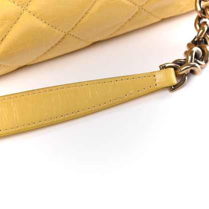 Chanel Glazed Calfskin Quilted Mademoiselle Bowling Tote Yellow 20 of 22