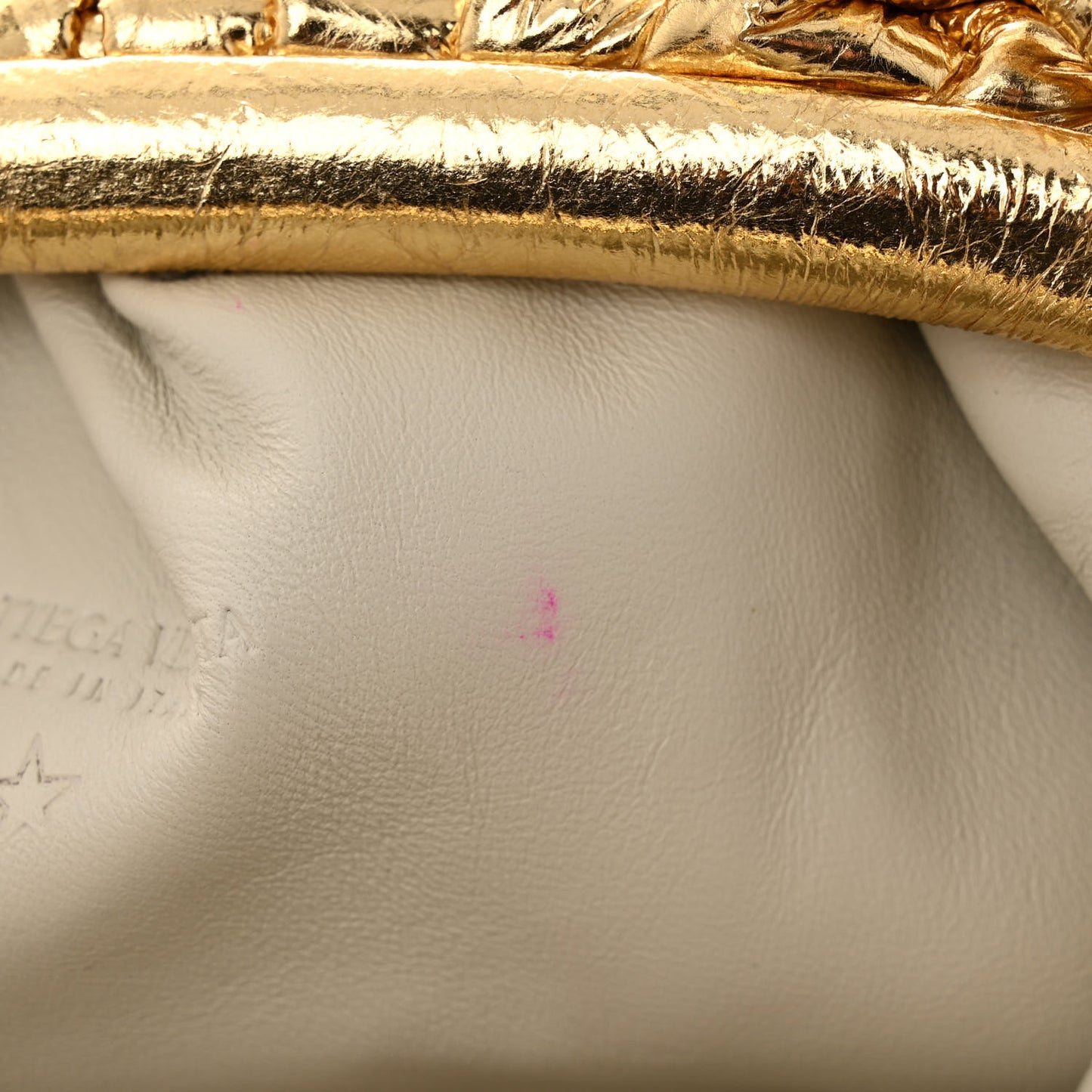Metallic Crinkled Lambskin The Mini Pouch Oro
