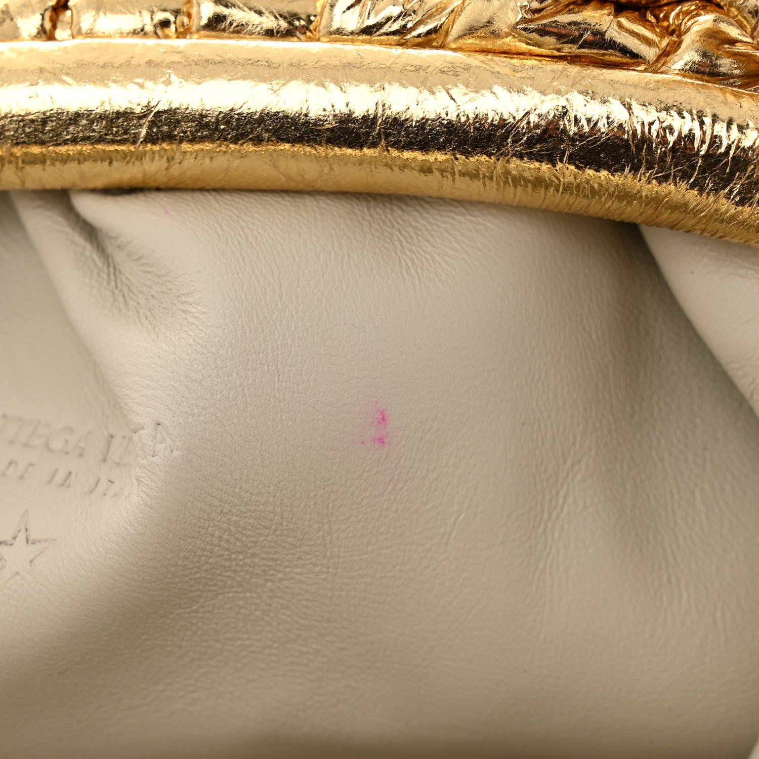 Bottega Veneta Metallic Crinkled Lambskin The Mini Pouch Oro 11 of 16
