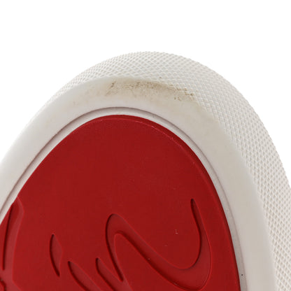 Christian Louboutin Calfskin Patent Vieirissima Flat Sneakers 38 White Loubi 12 of 17