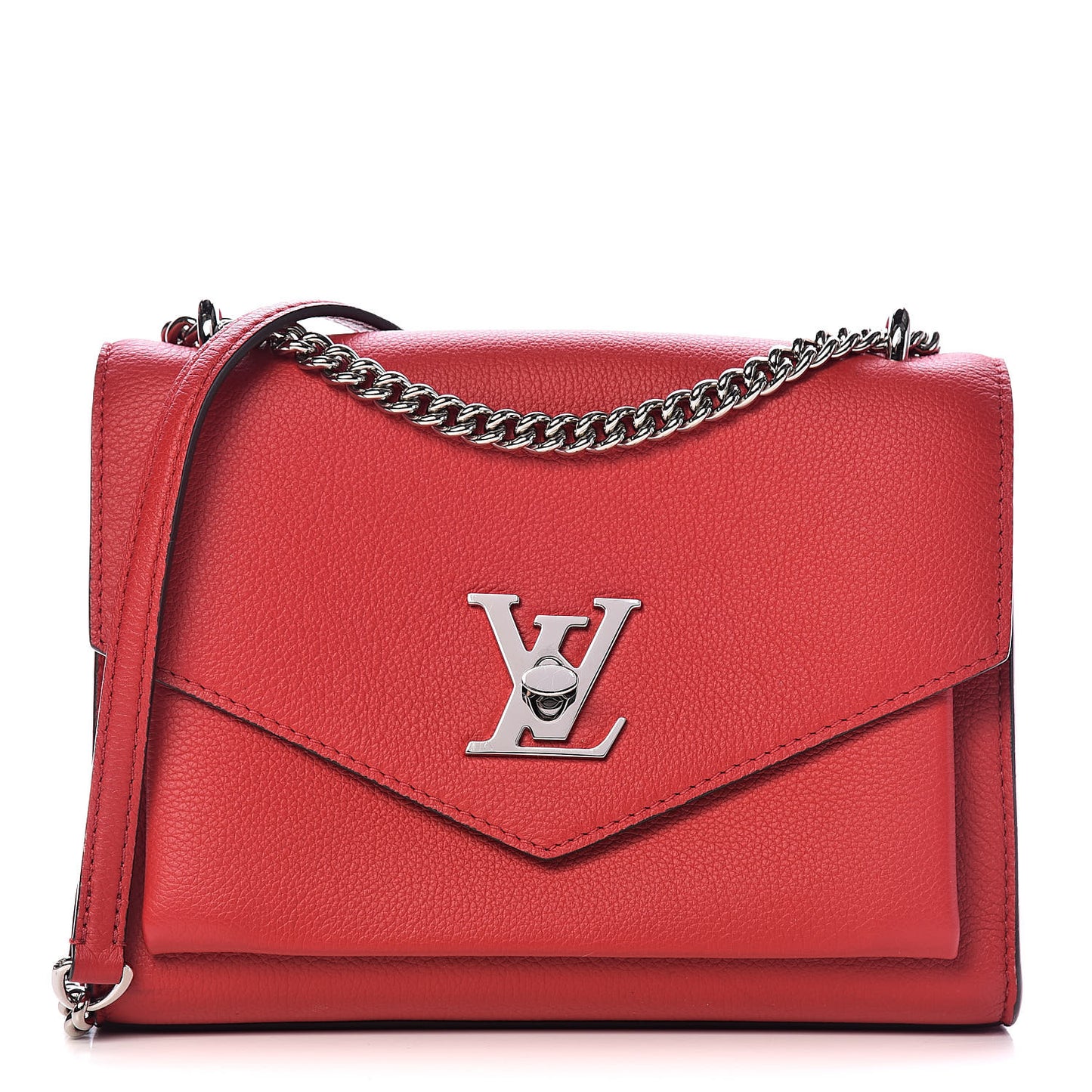 Soft Calfskin Mylockme Chain Bag BB Rubis