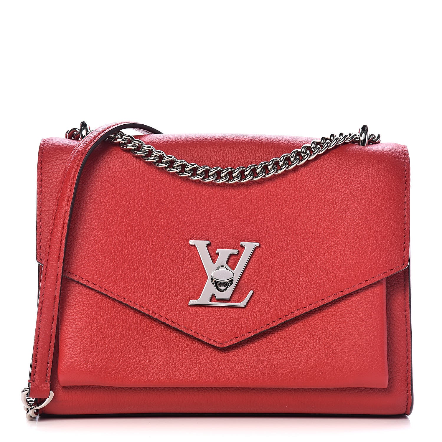 Louis Vuitton Soft Calfskin Mylockme Chain Bag BB Rubis 1 of 11