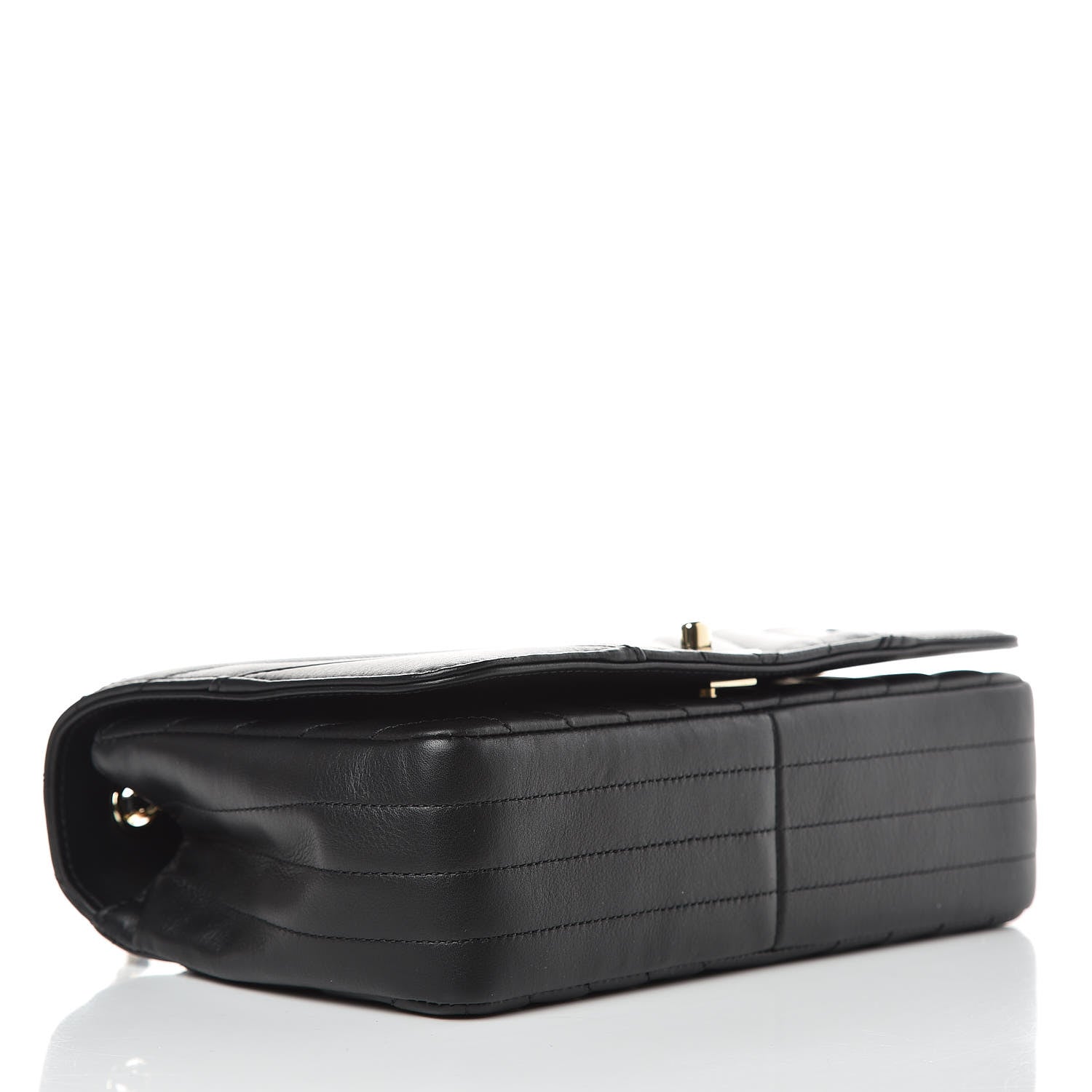 Chanel Calfskin Chevron Quilted Statement Flap Black 4 of 13