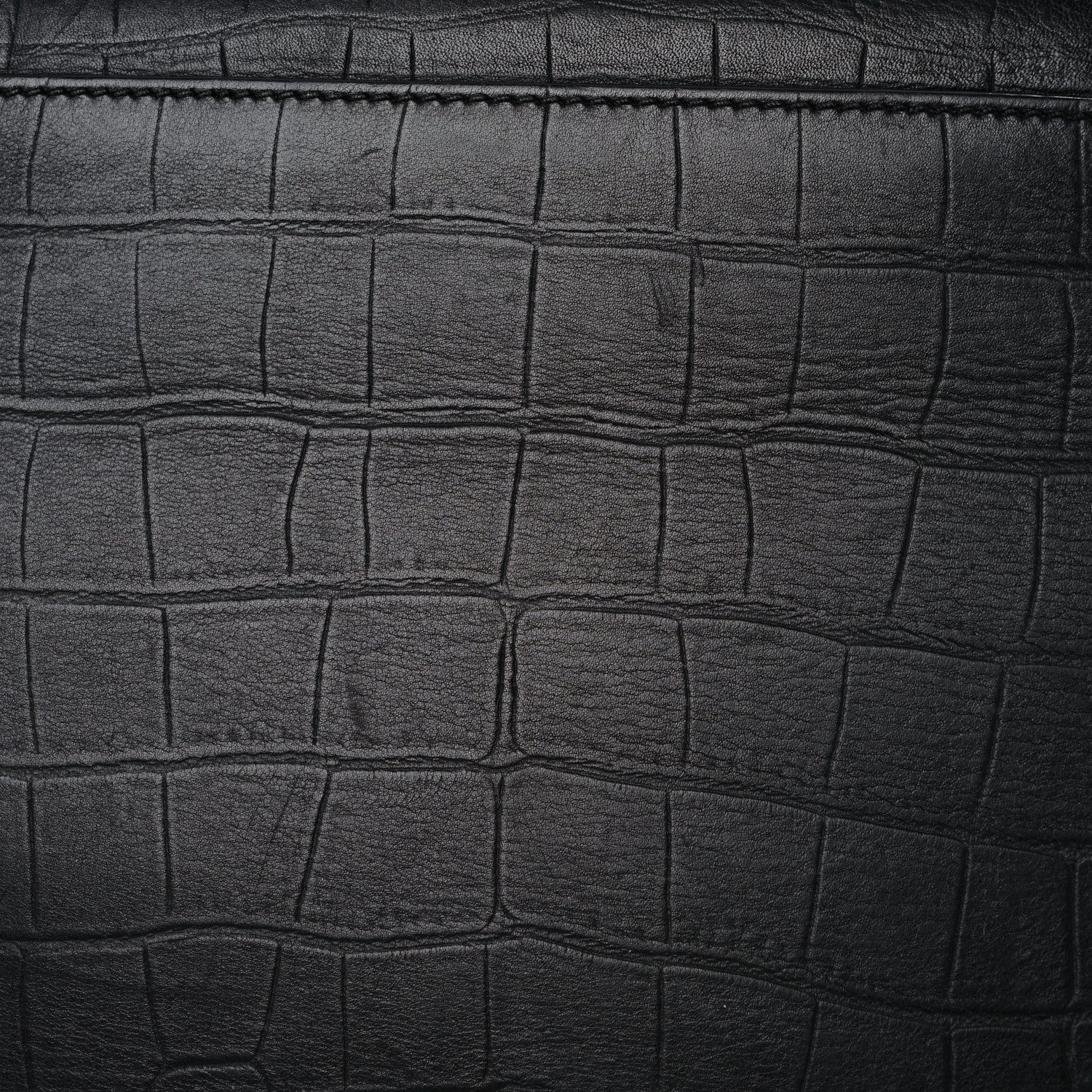 Celine Crocodile Embossed Calfskin Large Phantom Luggage Black 16 of 21