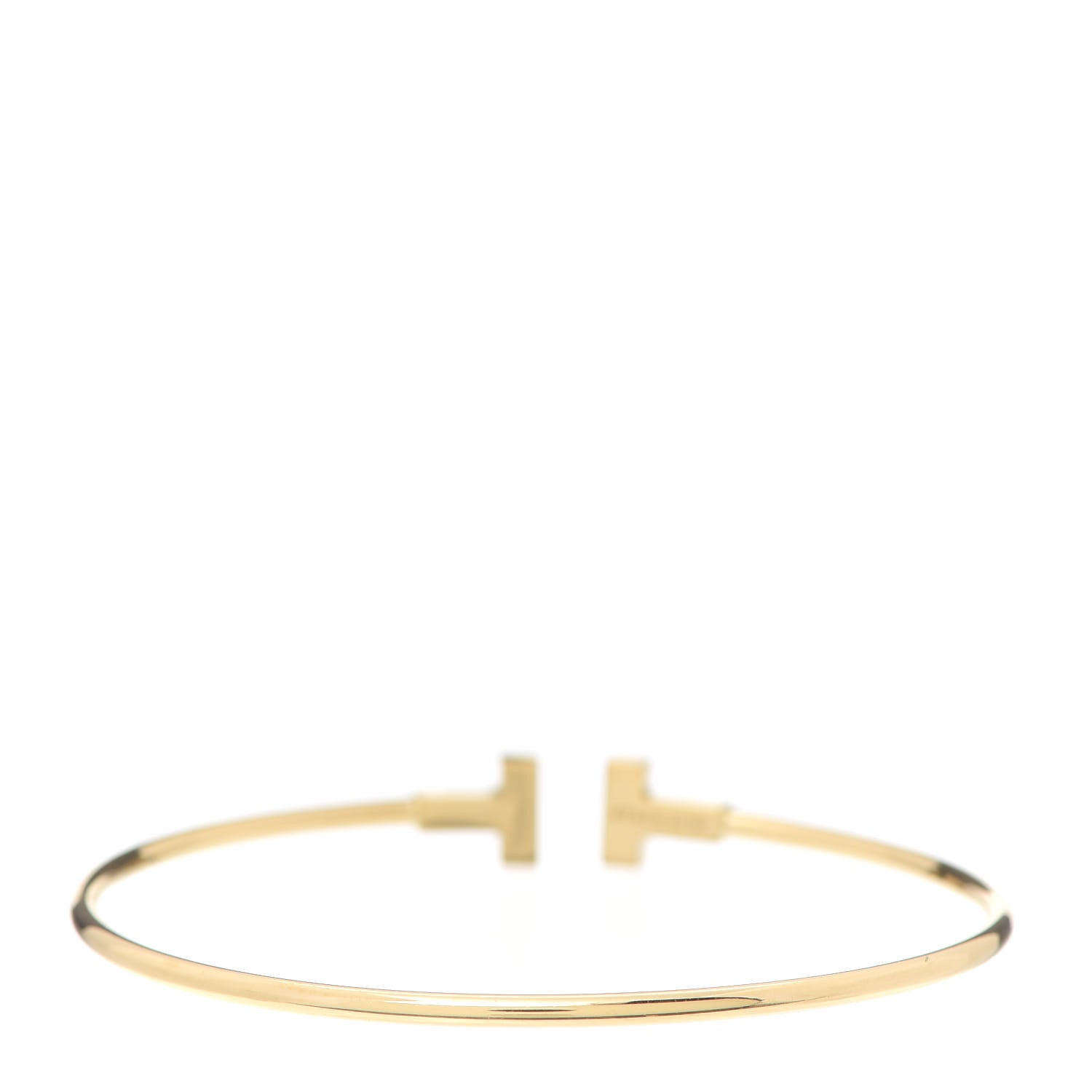 Tiffany 18K Yellow Gold Narrow T Wire Bracelet 3 of 4