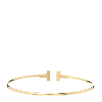 Tiffany 18K Yellow Gold Narrow T Wire Bracelet 3 of 4