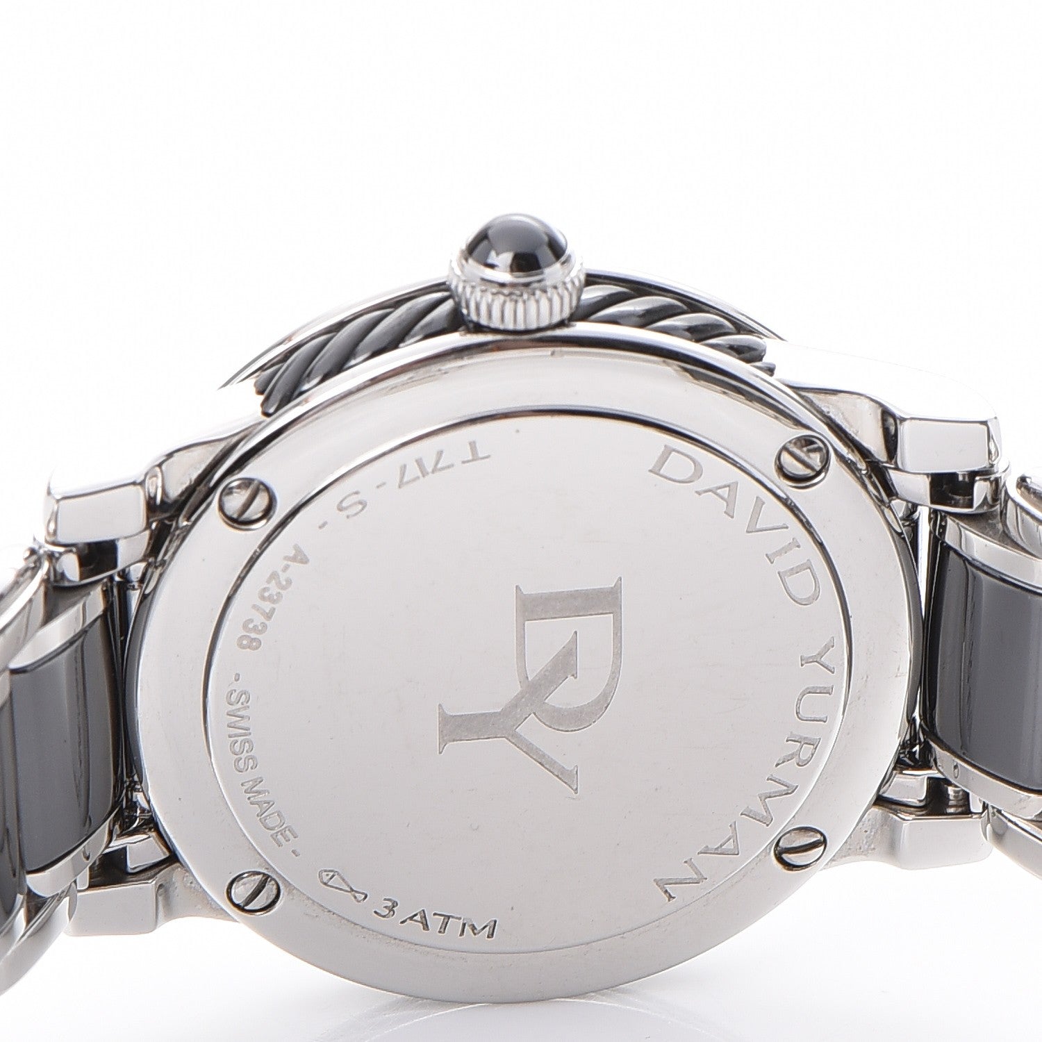 David Yurman Stainless Steel Ceramic Diamond Bezel 30mm Classic Quartz Watch Black 5 of 8