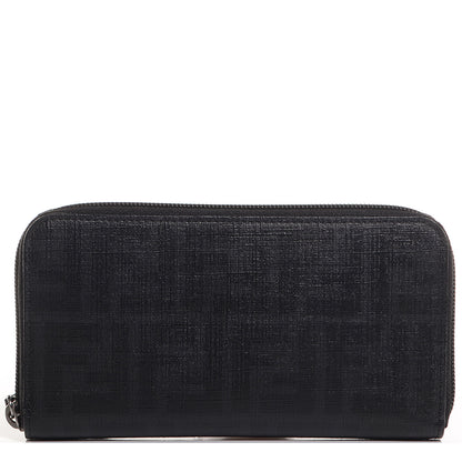 Fendi Zucca Spalmati Zip Around Wallet Black 1 of 9
