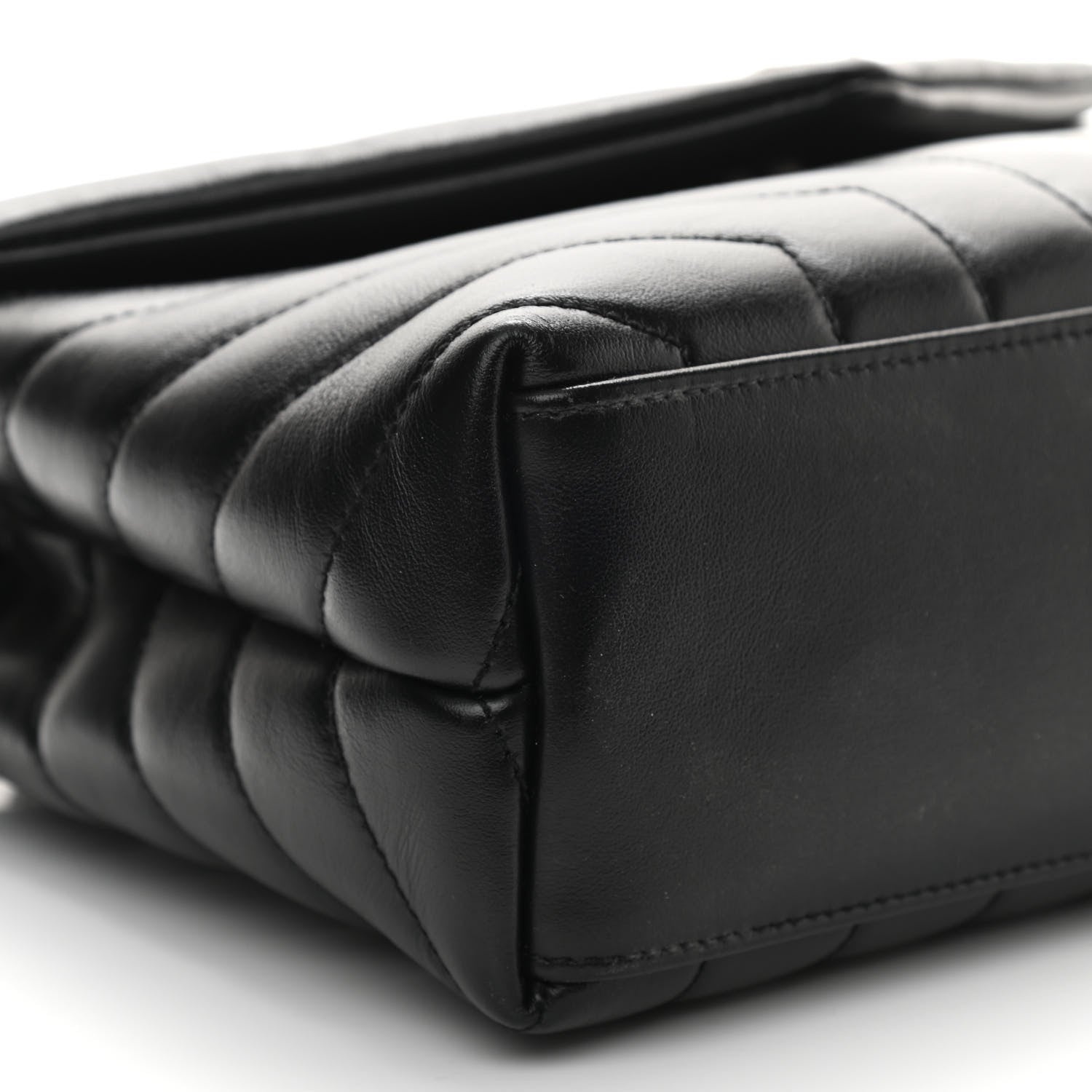 Saint Laurent Calfskin Y Quilted Monogram Small Loulou Chain Satchel Black 7 of 9