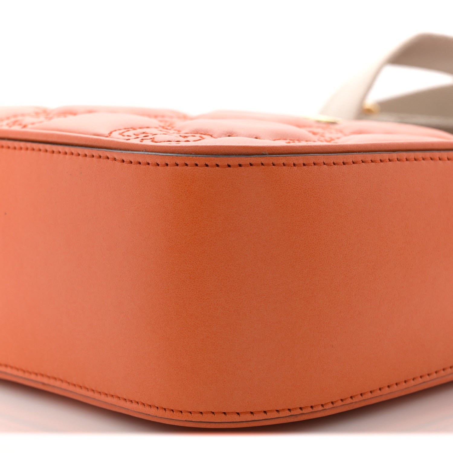 Gucci Calfskin GG Matelasse Shoulder Bag Spring Orange Natural 10 of 11