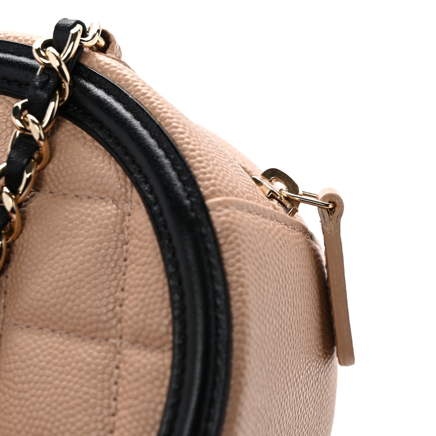 Chanel Caviar Quilted Round Filigree Crossbody Beige Black 12 of 12