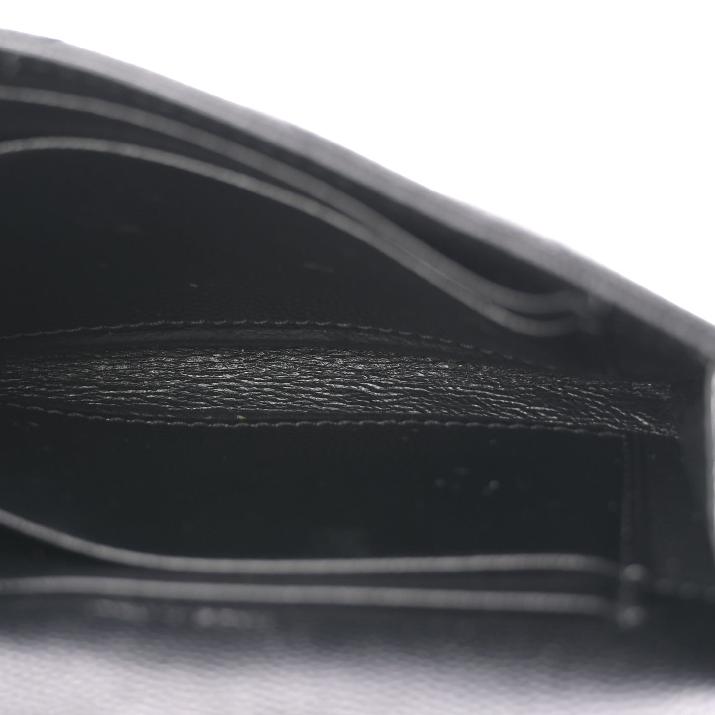 Grain De Poudre Matelasse Chevron Small Monogram Envelope Wallet Black