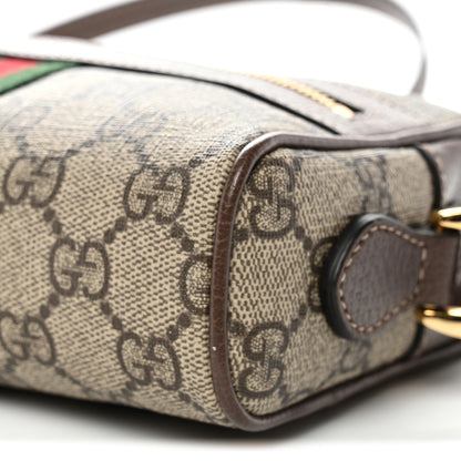 Gucci GG Supreme Monogram Web Mini Ophidia Shoulder Bag Brown 10 of 12