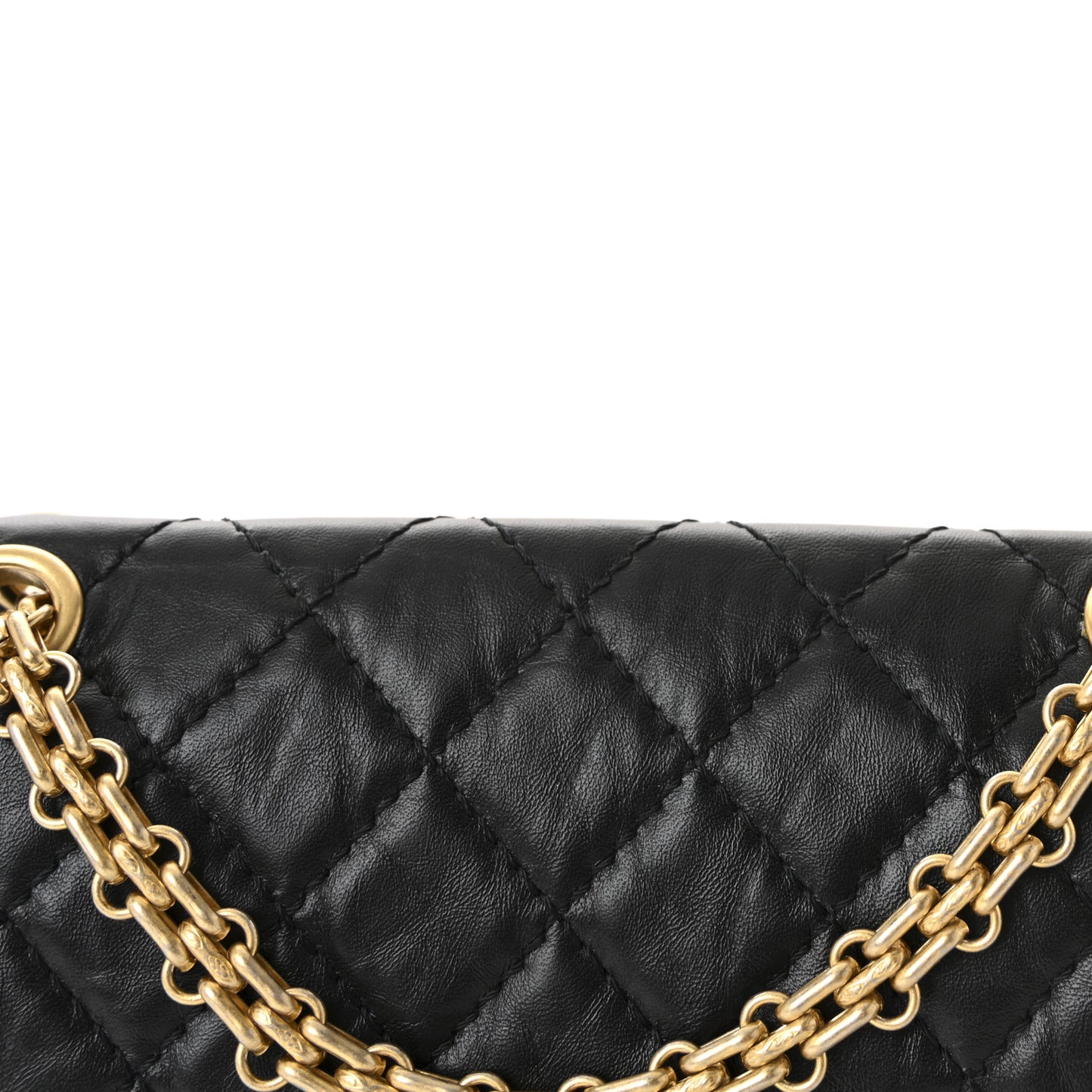 Aged Calfskin Quilted 2.55 Reissue Mini Flap Black