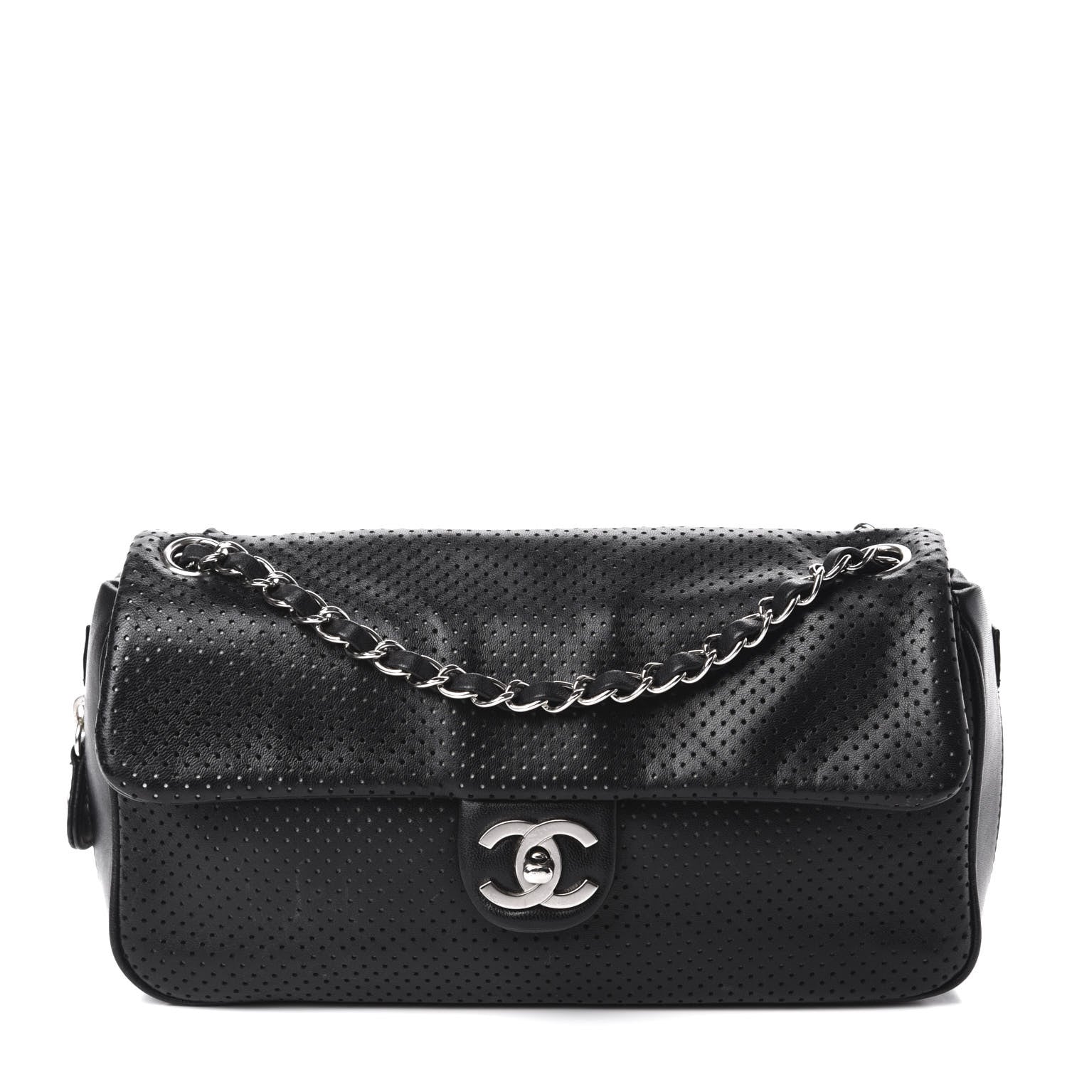 Chanel Lambskin Perforated Medium Baseball Spirit Flap Black 1 of 10