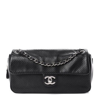 Chanel Lambskin Perforated Medium Baseball Spirit Flap Black 1 of 10