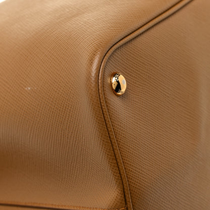 Prada Saffiano Cuir Large Double Bag Caramel Fuoco 16 of 19