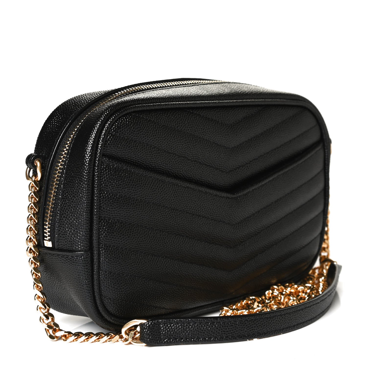 Saint Laurent Grain De Poudre Matelasse Monogram Mini Lou Camera Bag Black 3 of 13