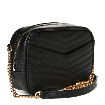 Saint Laurent Grain De Poudre Matelasse Monogram Mini Lou Camera Bag Black 3 of 13