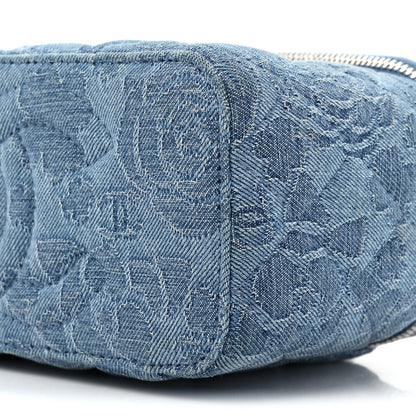 Chanel Denim Quilted Sweetheart Small Vanity Case With Chain Blue 8 of 13