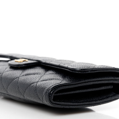 Chanel Caviar Quilted Large Gusset Flap Wallet Black 11 of 11
