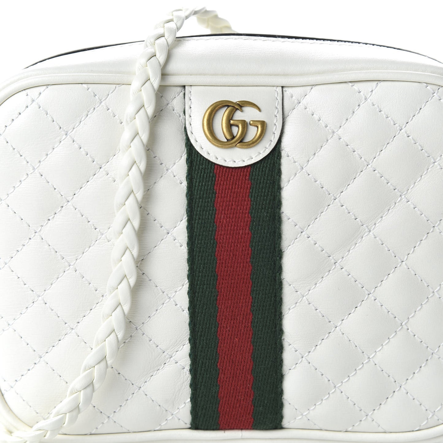 Calfskin Web Trapuntata Mini Shoulder Bag Off White
