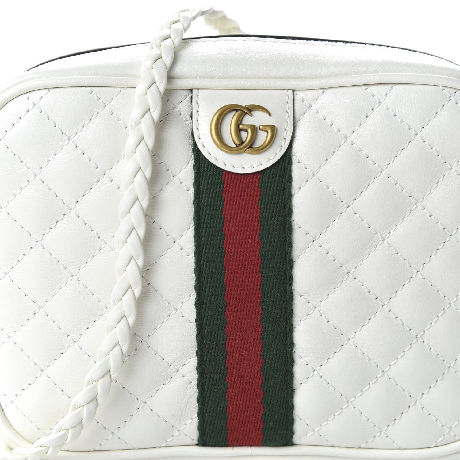 Gucci Calfskin Web Trapuntata Mini Shoulder Bag Off White 9 of 10