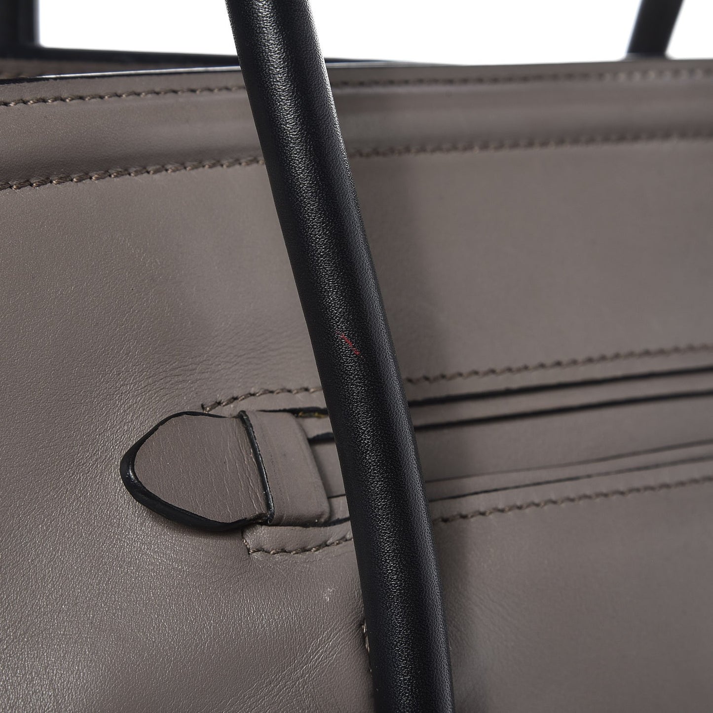 Glace Calf Bi-Color Tote Pomice Black