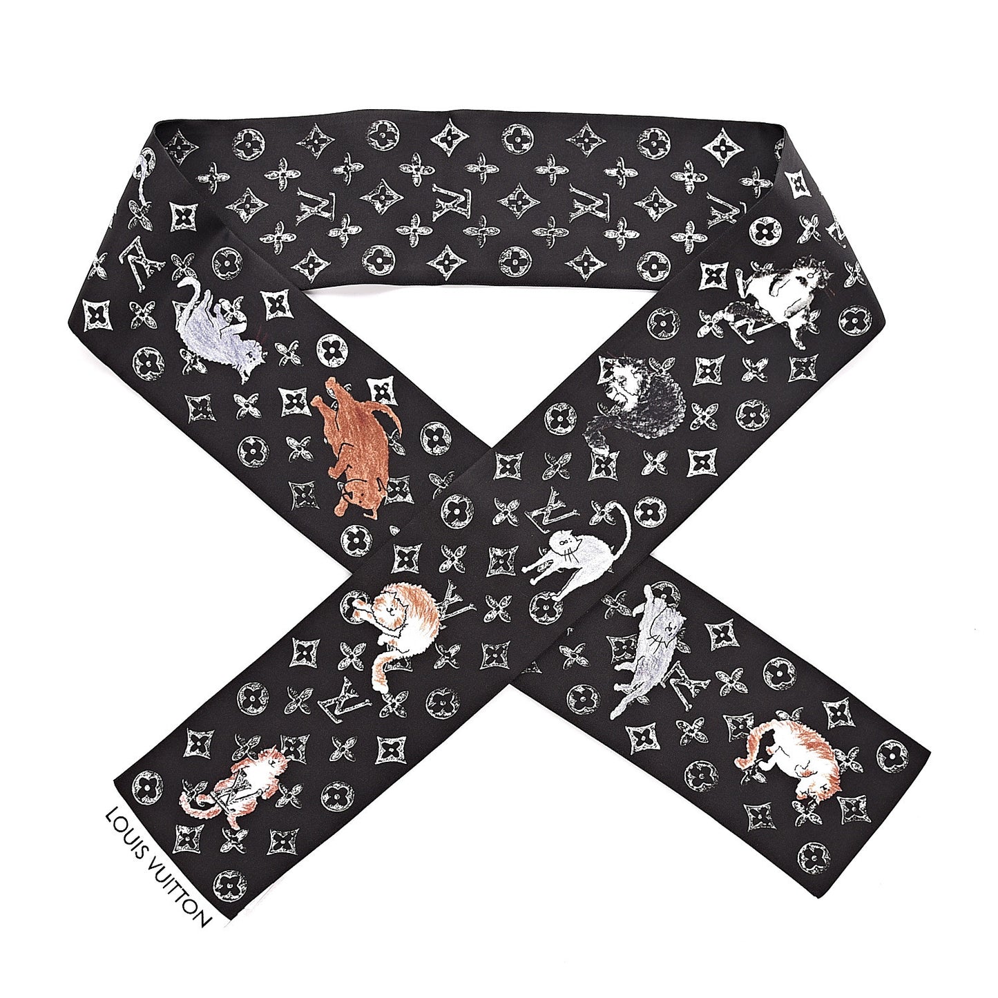 Silk Catogram Classic Bandeau Black