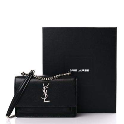 Saint Laurent Calfskin Monogram Sunset Chain Wallet Black 14 of 14