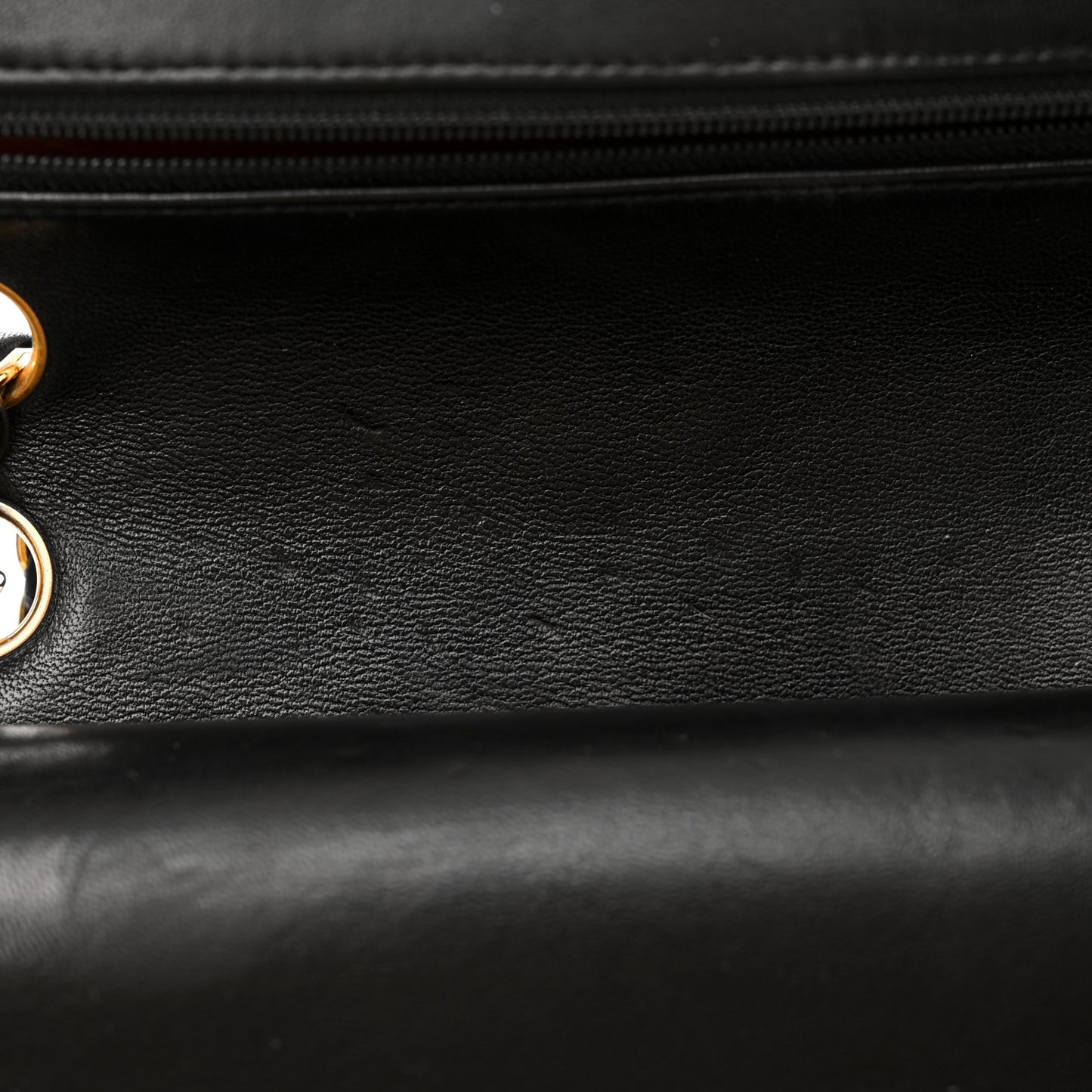 Lambskin Quilted Medium Double Flap Black