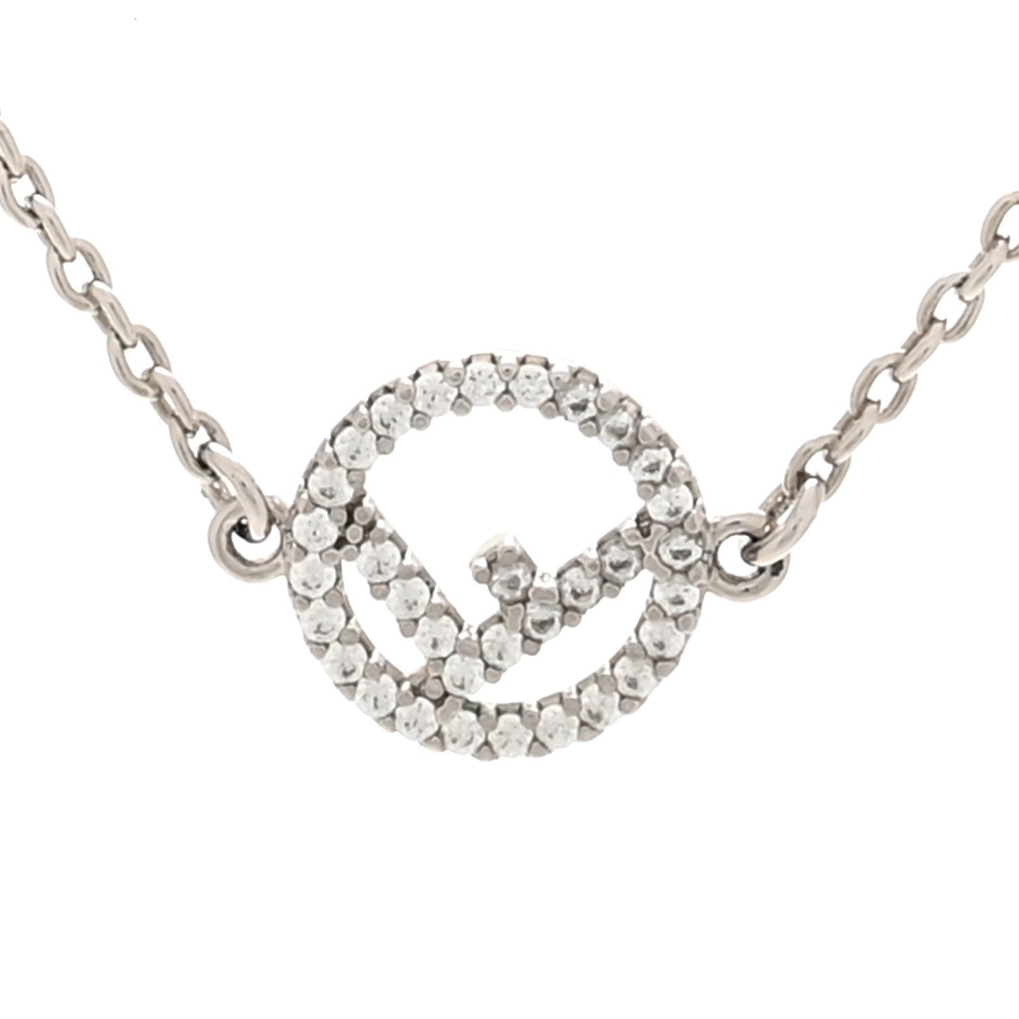 Metal Crystal F is Fendi Necklace Silver