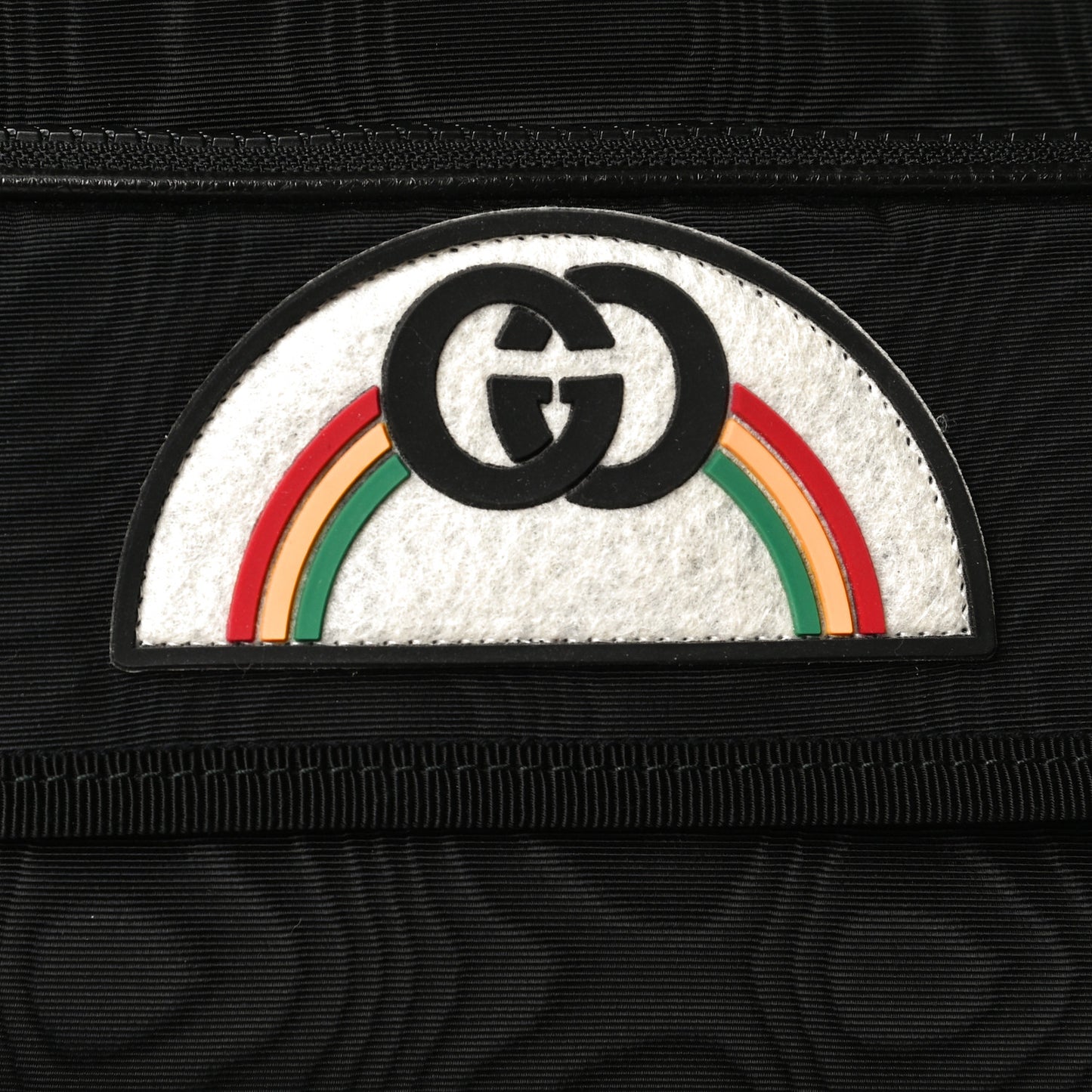 Nylon Retro Patch Convertible Belt Bag Black