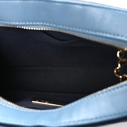 Chanel Lambskin Quilted Small In & Out Camera Case Navy Light Blue 5 of 10