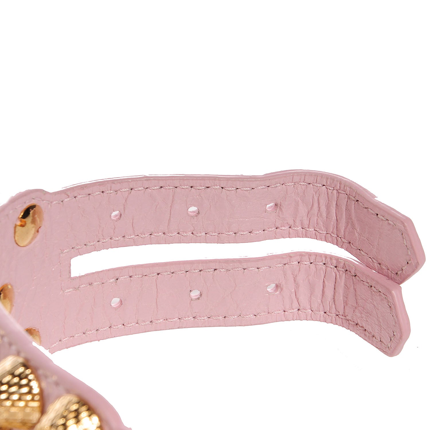 Balenciaga Agneau Arena Three Row Giant Gold Bracelet Rose Poudre 5 of 6