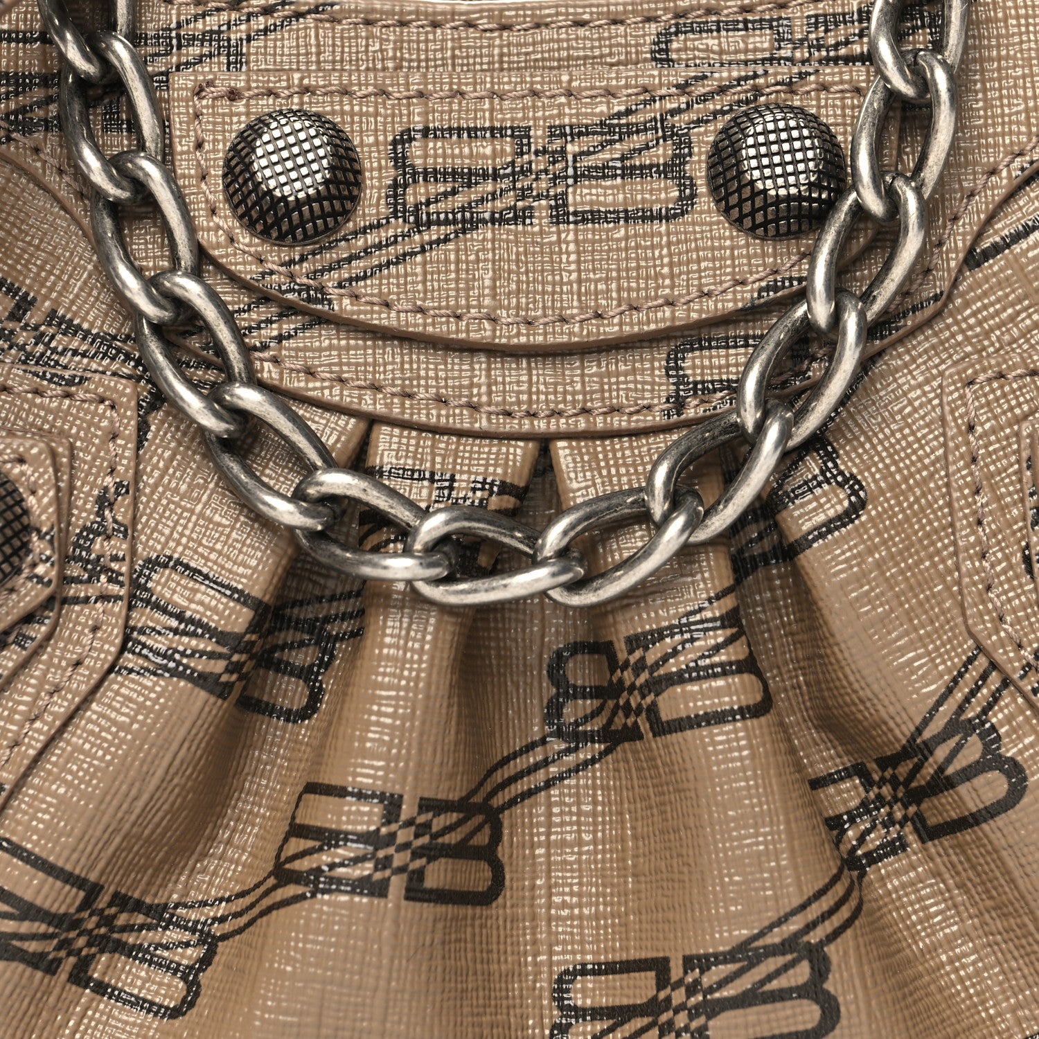 Balenciaga Coated Canvas BB Monogram Le Cagole Mini Purse With Chain Beige Brown 8 of 10
