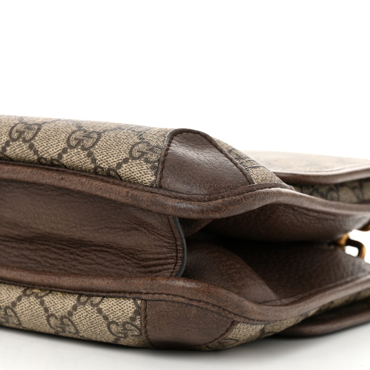 Gucci GG Supreme Monogram Web Neo Vintage Double Flap Messenger Bag Beige New Acero 10 of 10