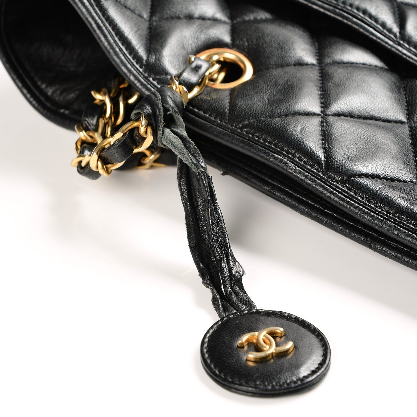 Lambskin Quilted Shopper Tote Black
