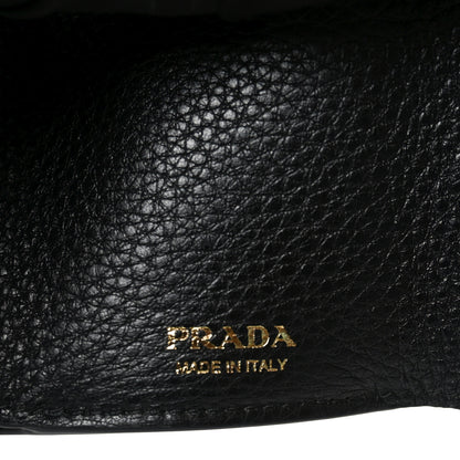Prada Vitello Grain Small Tri-Fold Wallet Black 6 of 7