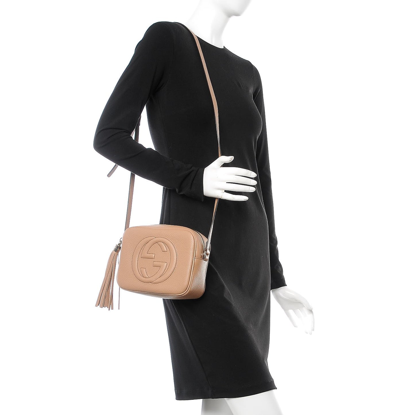 Pebbled Calfskin Small Soho Disco Bag Camelia