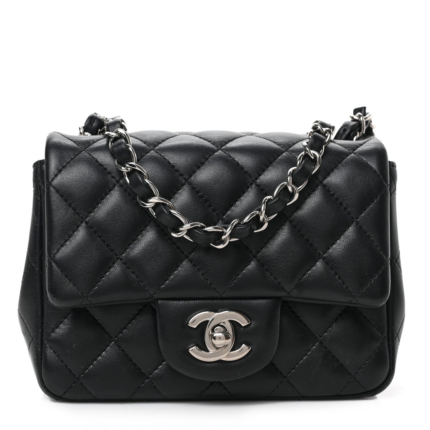 Chanel Lambskin Quilted Mini Square Flap Black 1 of 9