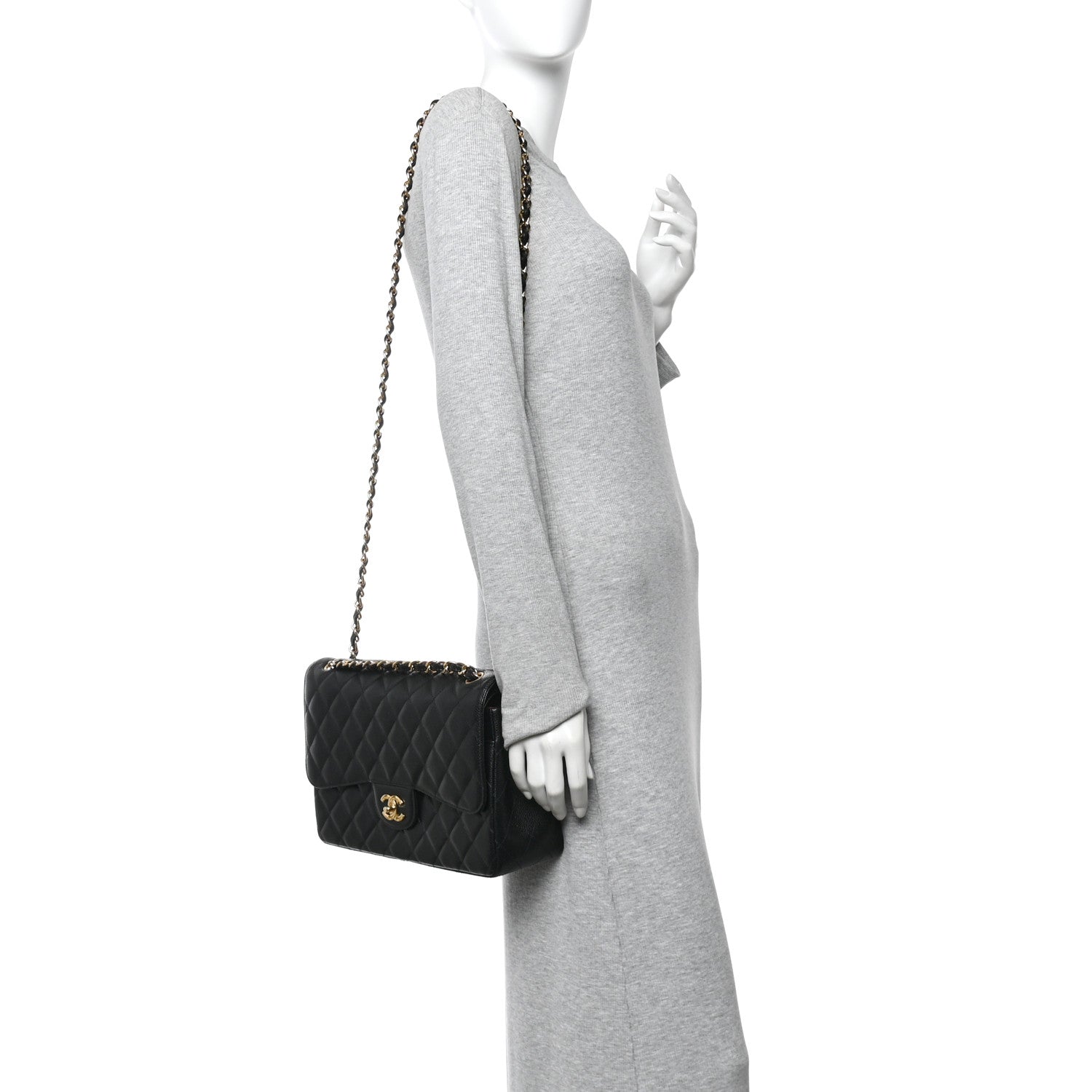 Chanel Caviar Quilted Jumbo Double Flap Black 2 of 11